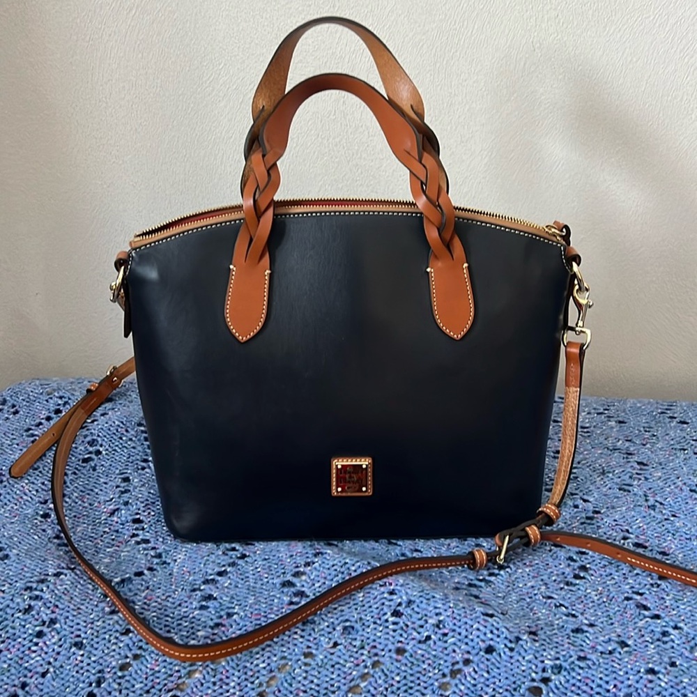 Dooney & Bourke Black and Brown Leather Shoulder Bag